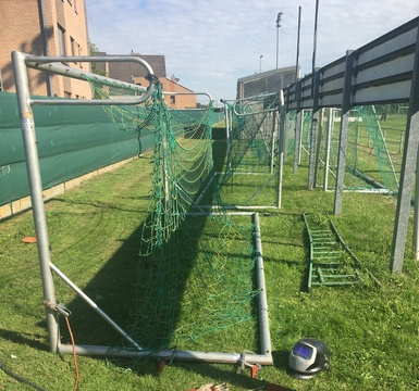 lassen van aluminium voetbal goals door valcke olivier