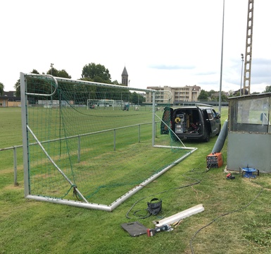 lassen van aluminium voetbal goals door valcke olivier