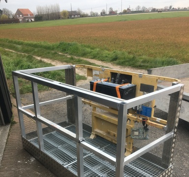 aluminium veiligheidsmand voor hoogtewerker gemaakt door valcke olivier