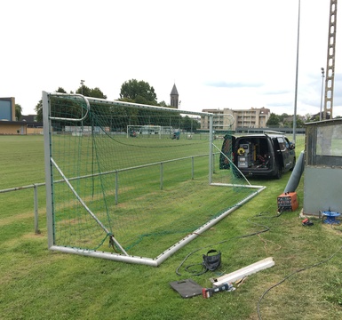 lassen van aluminium voetbal goals door valcke olivier